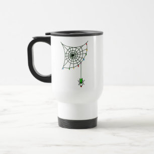 Weihnachtsspinnen-Netz beleuchtet Goth Feiertag Reisebecher