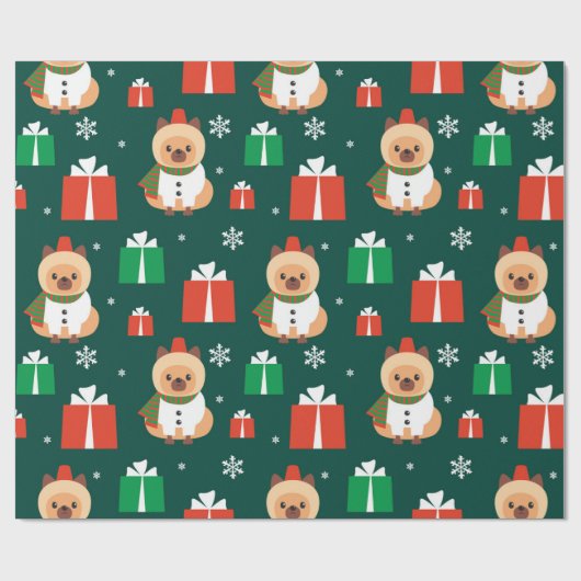 WeihnachtsSpitz Muster Geschenkpapier (Flach)