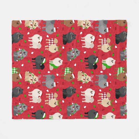 WeihnachtsSpitze Fleecedecke (Vorderseite (Horizontal))