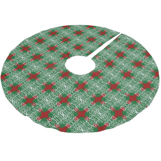 Weihnachtsspitze-Musterbaumrock Polyester Weihnachtsbaumdecke (Schrägansicht)