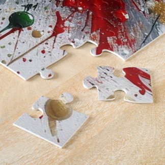 Weihnachtssplatter / Weiße Explosionen Puzzle