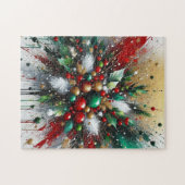Weihnachtssplatter / Weiße Explosionen Puzzle (Horizontal)