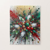 Weihnachtssplatter / Weiße Explosionen Puzzle (Vertikal)