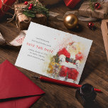 Weihnachtssplendor | Feiertag Save the Date Einladungspostkarte<br><div class="desc">Traditionell Save the Date Weihnachten Postkarte mit Ihren Veranstaltungsdetails in Schriftzeichen mit einer Aquarellbilderin eines Santa Claus. Save the Date können Sie die Vorlage leicht anpassen.</div>