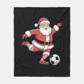 Weihnachtssport in Santa Plays Fußball Fleecedecke (Vorderseite)