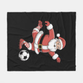 Weihnachtssport in Santa Plays Fußball Fleecedecke (Vorderseite (Horizontal))