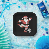 Weihnachtssport in Santa Plays Fußball Pappteller (Party)