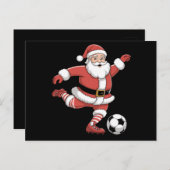 Weihnachtssport in Santa Plays Fußball Postkarte (Vorne/Hinten)