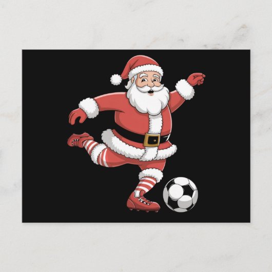 Weihnachtssport in Santa Plays Fußball Postkarte (Vorderseite)