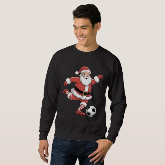 Weihnachtssport in Santa Plays Fußball Sweatshirt (Vorne ganz)