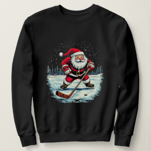 Weihnachtssport Weihnachtsmann spielt Eishockey, W Sweatshirt