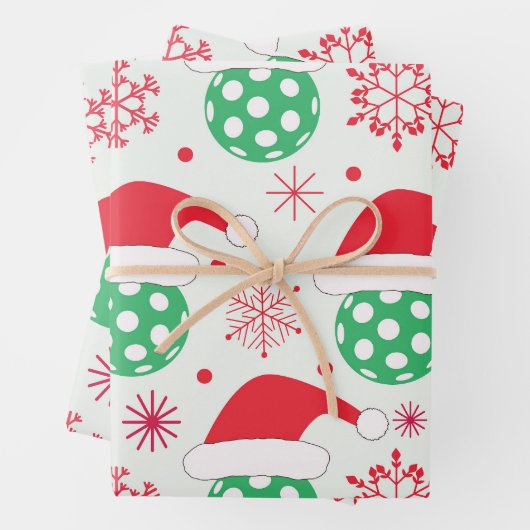 Weihnachtssportball mit Weihnachtsmannmütze Geschenkpapier Set (Beispiel)