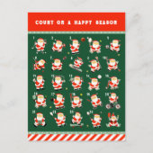 Weihnachtssportkalender Countdown Feiertagspostkarte (Vorderseite)