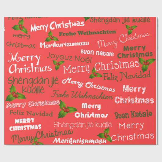 Weihnachtssprachen Geschenkpapier (Flach)