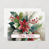 Weihnachtssprays in Wasserfarbe Feiertagskarte (Vorne/Hinten)