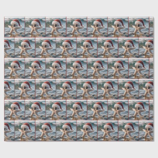 Weihnachtsstäbchen im Ozean Geschenkpapier (Flach)