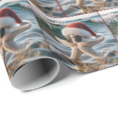Weihnachtsstäbchen im Ozean Geschenkpapier (Rolleneckpunkt)