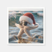 Weihnachtsstäbchen im Ozean Serviette (Vorderseite)