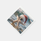 Weihnachtsstäbchen im Ozean Serviette (Ecke)