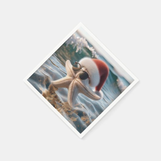 Weihnachtsstäbchen im Ozean Serviette (Ecke)