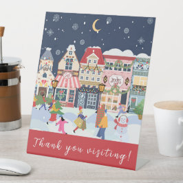 Weihnachtsstadt Business - Whimsy Vielen Dank Sockelschild