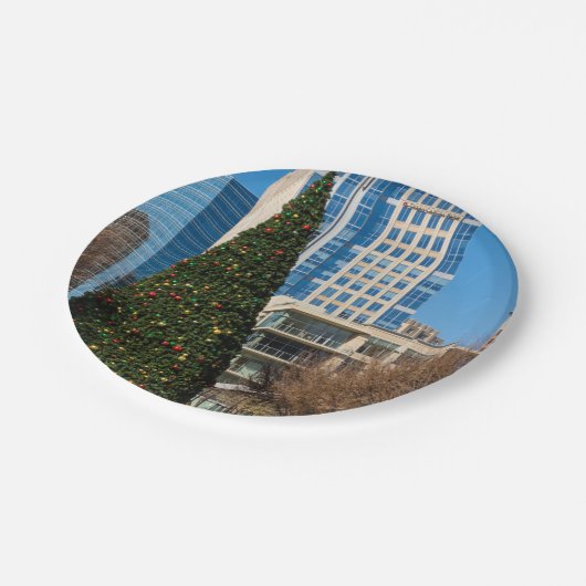 Weihnachtsstadt Dallas Pappteller (Schrägansicht)