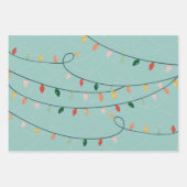 Weihnachtsstadt Fa la la la Lights Strümpfe Geschenkpapier Set (Vorderseite 2)