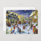 Weihnachtsstadt Feiertagspostkarte (Vorne/Hinten)