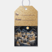 Weihnachtsstadt im Winter Geschenkanhänger (Vorderseite)