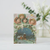 Weihnachtsstadt mit Kindern Feiertagspostkarte (Stehend Vorderseite)