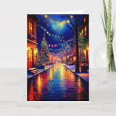 Weihnachtsstadt nachts karte (Vorderseite)