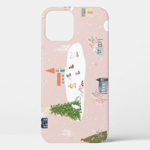 Weihnachtsstadt: Niedliche Vintage Landschaft Case-Mate iPhone Hülle