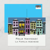 Weihnachtsstadt ~ Postcard Modern Feiertagspostkarte (Vorne/Hinten)