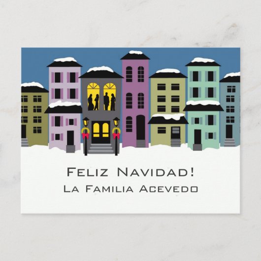 Weihnachtsstadt ~ Postcard Modern Feiertagspostkarte (Vorderseite)