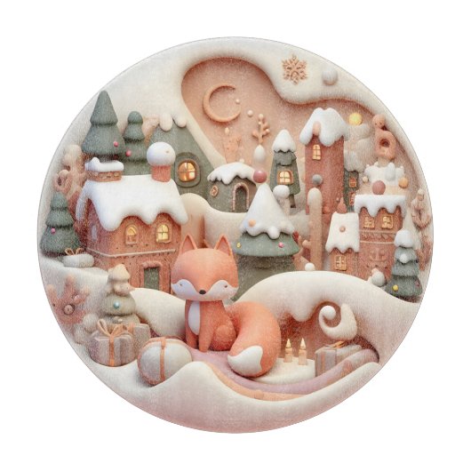 Weihnachtsstadt Schneidebrett (Vorderseite)