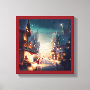 Weihnachtsstadt Straße 2 Leinwanddruck