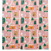 Weihnachtsstadt - Urlaubsplanmuster Duschvorhang (Vorderseite)