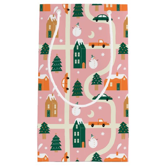 Weihnachtsstadt - Urlaubsplanmuster Kleine Geschenktüte (Vorderseite)