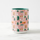 Weihnachtsstadt - Urlaubsplanmuster Tasse (Zentrum)