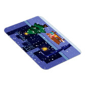 Weihnachtsstadtbild mit Straßenlaterne, Baum und G Magnet (Rechte Seite)