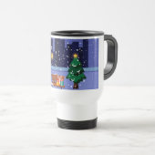 Weihnachtsstadtbild mit Straßenlaterne, Baum und G Reisebecher (VorderseiteRechts)