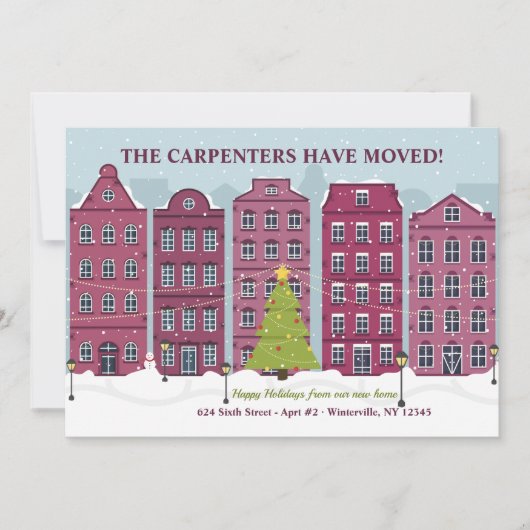 Weihnachtsstädtchen-Wohnkarte Einladung (Vorderseite)