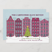 Weihnachtsstädtchen-Wohnkarte Einladung (Vorne/Hinten)