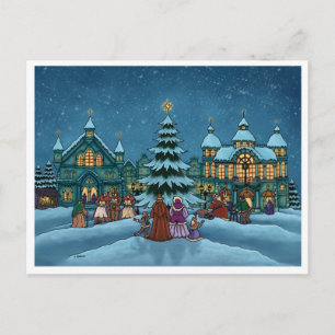 Weihnachtsstadtpostkarte grundlegend feiertagspostkarte