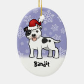 Weihnachtsstaffordshire-Bullterrier (addieren Sie Keramik Ornament (Hinten)