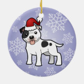 Weihnachtsstaffordshire-Bullterrier (addieren Sie Keramikornament (Hinten)