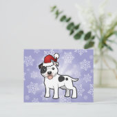 Weihnachtsstaffordshire-Bullterrier Feiertagspostkarte (Stehend Vorderseite)