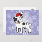 Weihnachtsstaffordshire-Bullterrier Feiertagspostkarte (Vorne/Hinten)