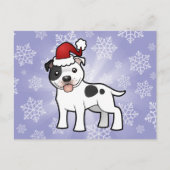 Weihnachtsstaffordshire-Bullterrier Feiertagspostkarte (Vorderseite)