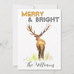 Weihnachtsstag Hirsch rustikale schicke Aquarellfa Einladung